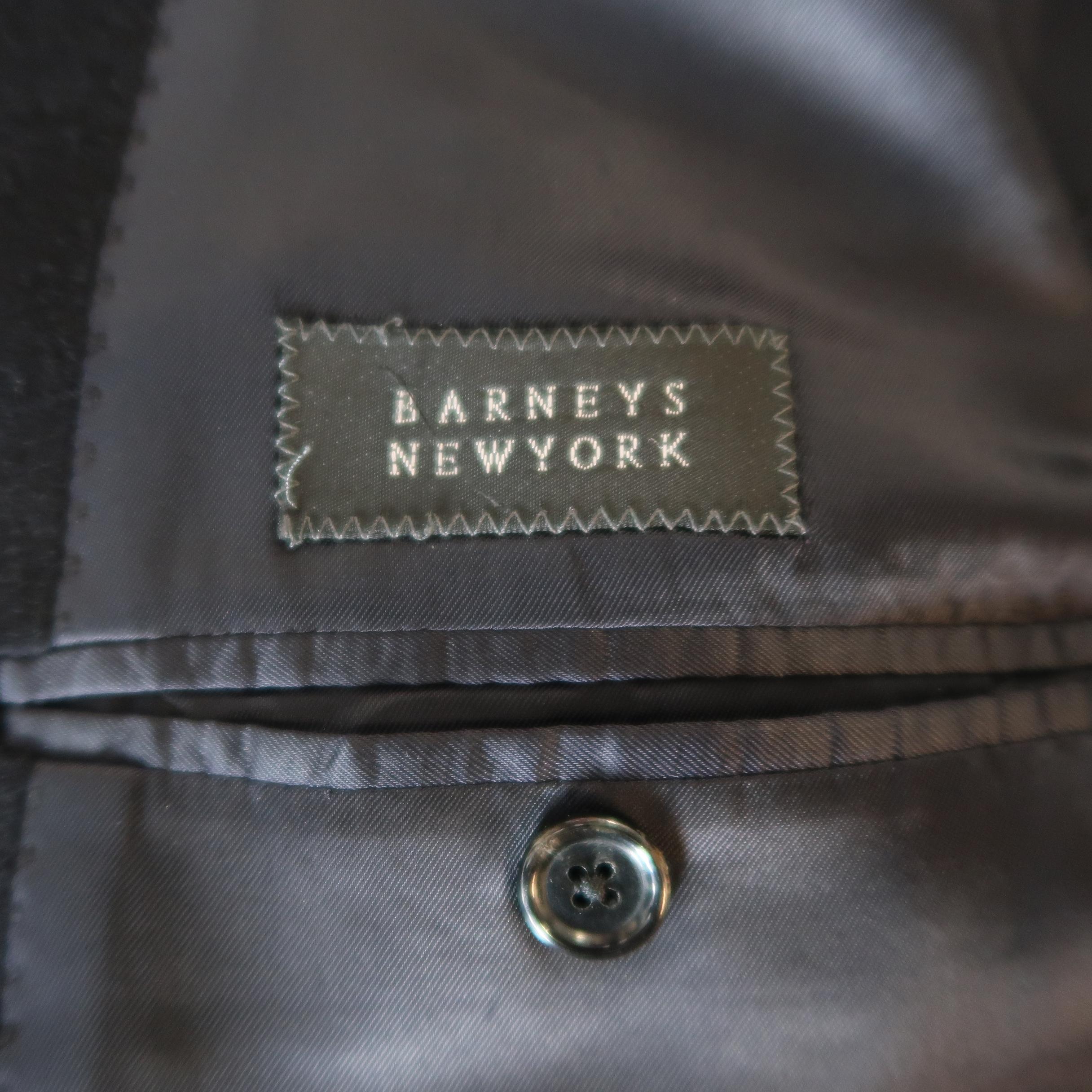 Men's BARNEY'S NEW YORK 38 Deep Navy Cashmere Notch Lapel Coat 2