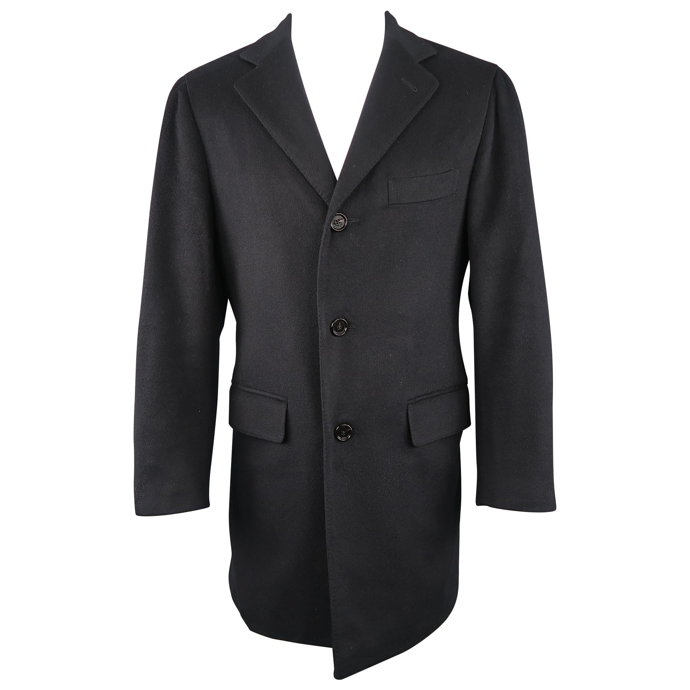 Men's BARNEY'S NEW YORK 38 Deep Navy Cashmere Notch Lapel Coat