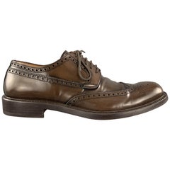 Men's BARNEY'S NEW YORK Size 9 Brown Leather Wingtip Lace Up Brogues