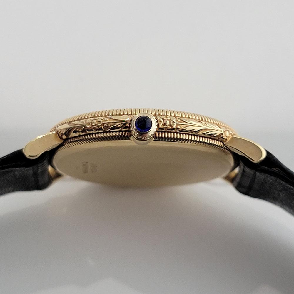Herren Baume Mercier 18k Gold Handaufzug Schlankes Kleid mit Schachtel 1990er RA366 4