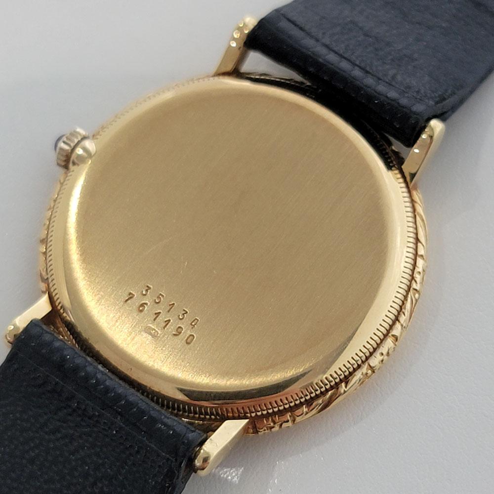 Herren Baume Mercier 18k Gold Handaufzug Schlankes Kleid mit Schachtel 1990er RA366 5