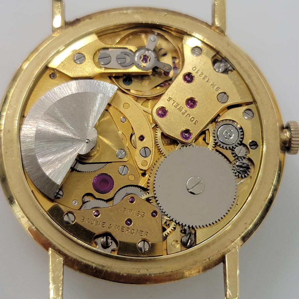 Herren Baume Mercier Baumatic 18k Solid Gold Datum Automatik 1970er Jahre Vintage RA436 9