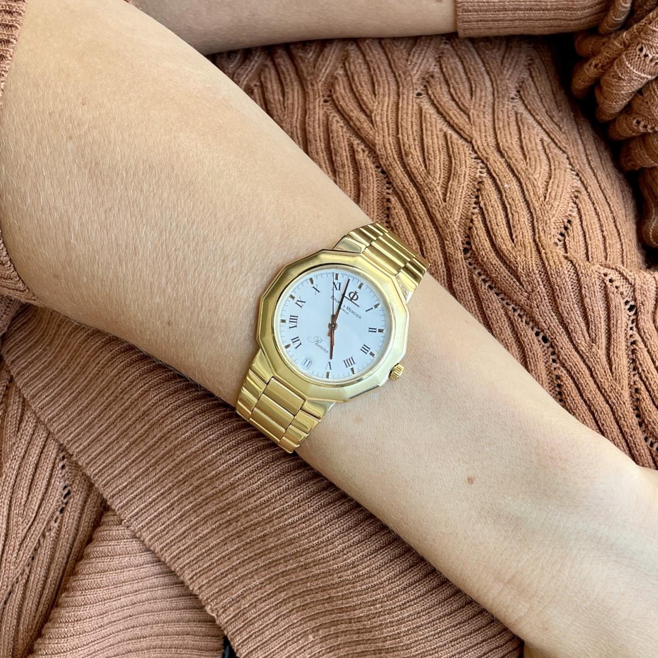 Baume & Mercier Montre Riviera en or jaune 18 carats pour hommes Bon état à Newport Beach, CA