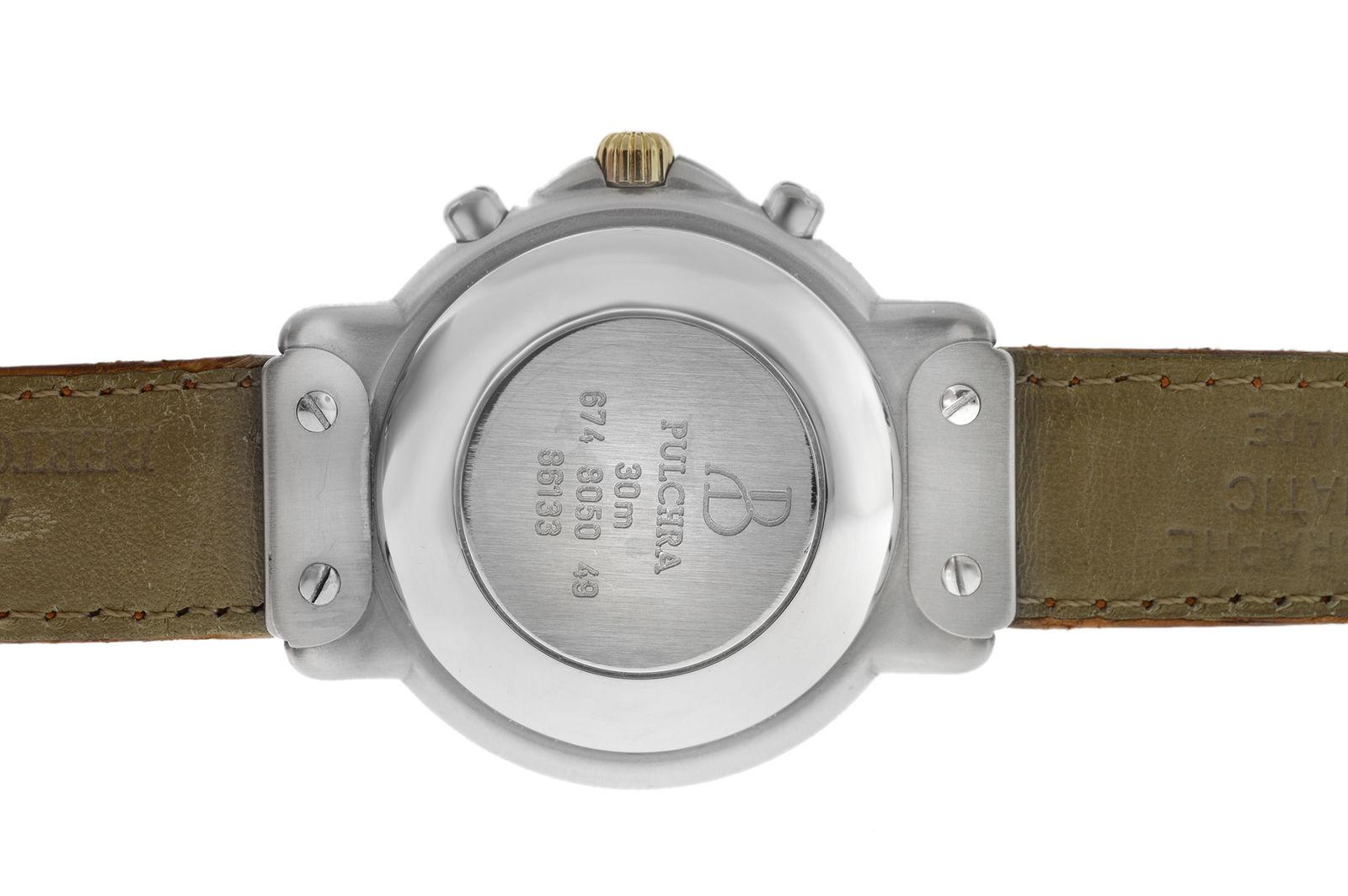Men's Bertolucci Pulchra Steel Gold Automatic Chrono Watch In Excellent Condition In New York, NY