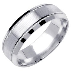 Men
s Beveled Edge Satin Finish Wedding Band in Platinum 7mm
