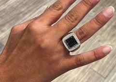 Mens Black and White Diamond Ring