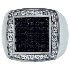 Mens Black and White Diamond Ring