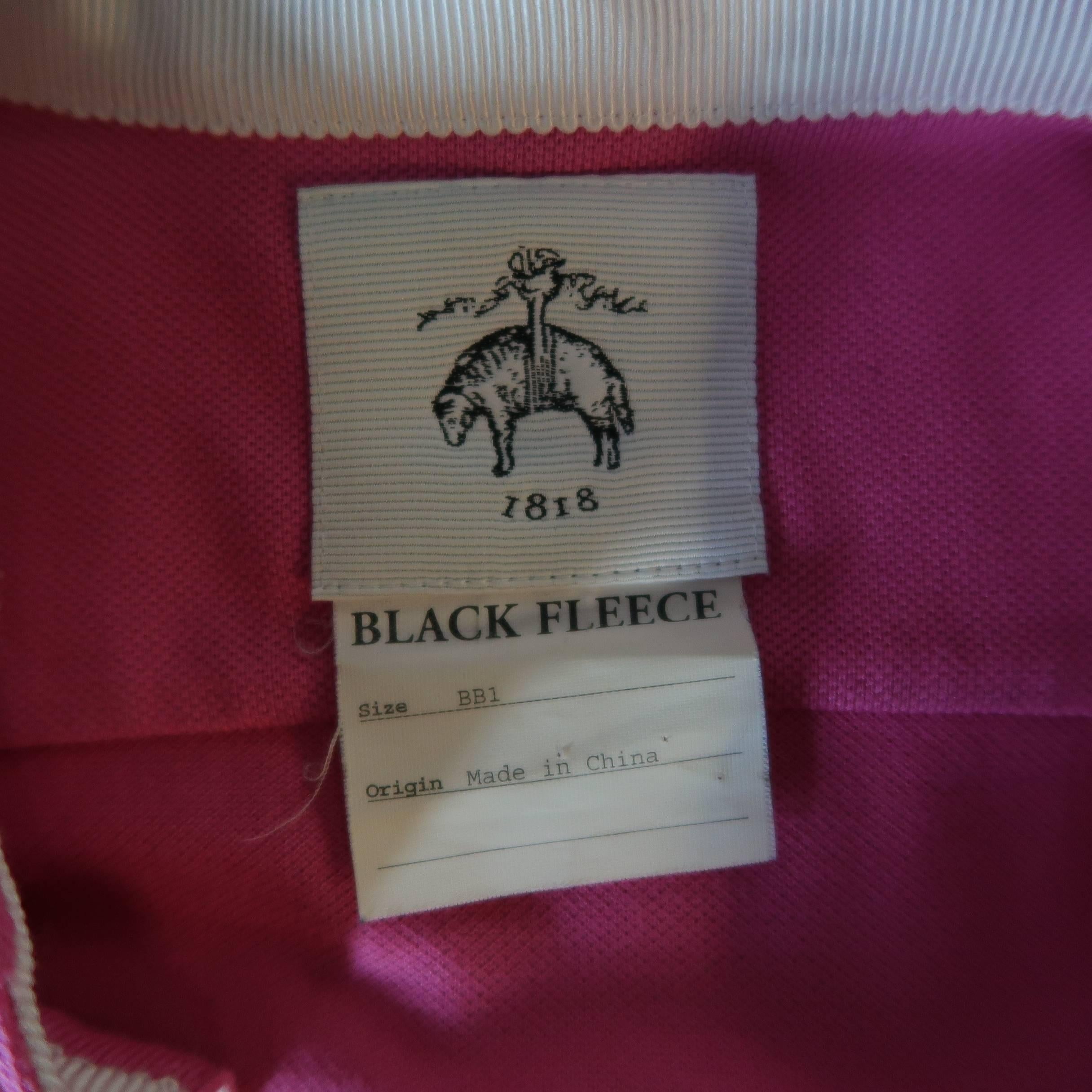 Men's BLACK FLEECE Size S Pink Pique Button Collar POLO 5