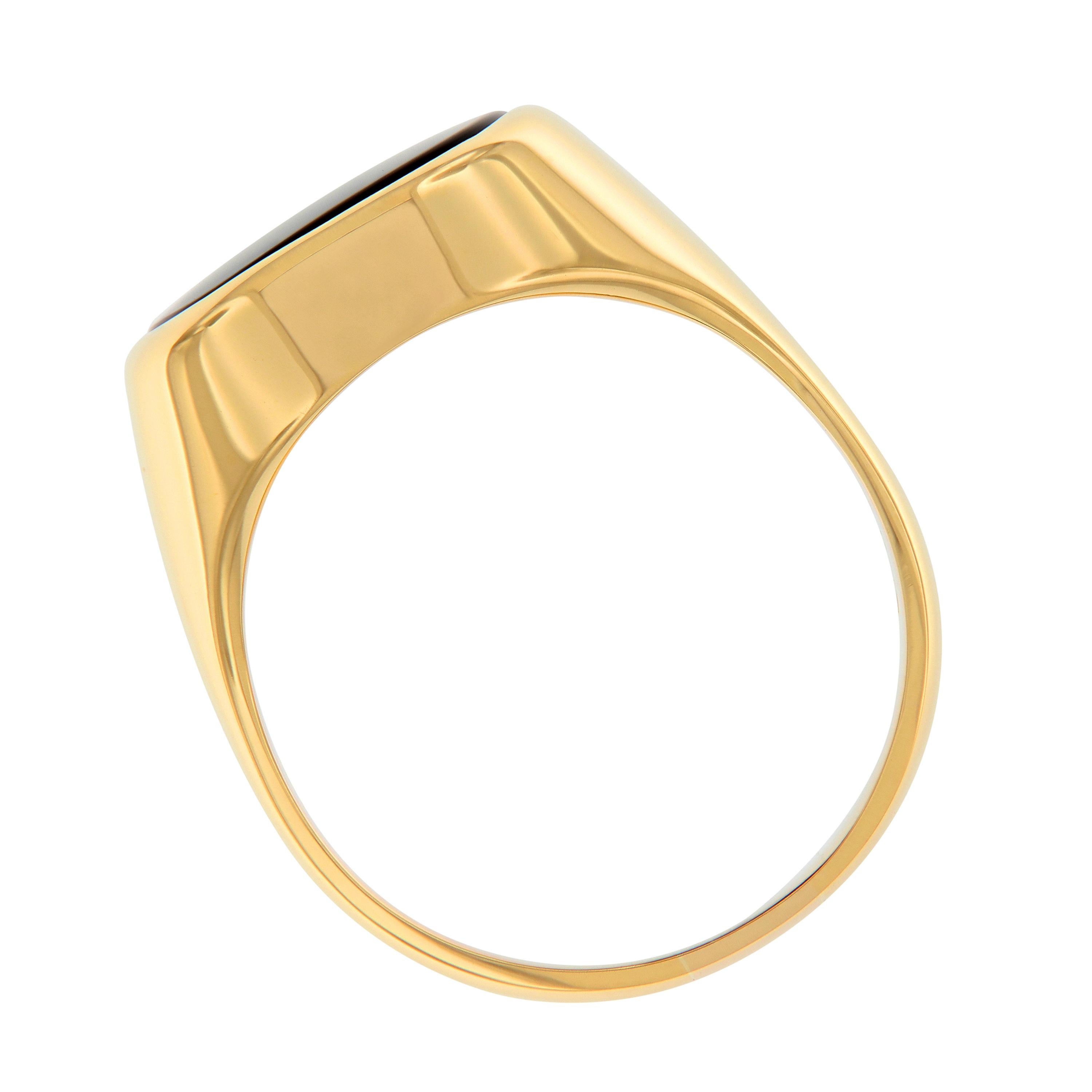 18k gold onyx mens ring