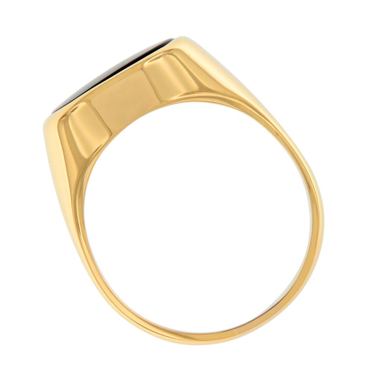 Men's Black Onyx 18 Karat Yellow Gold Signet Ring at 1stDibs | 18k gold ...