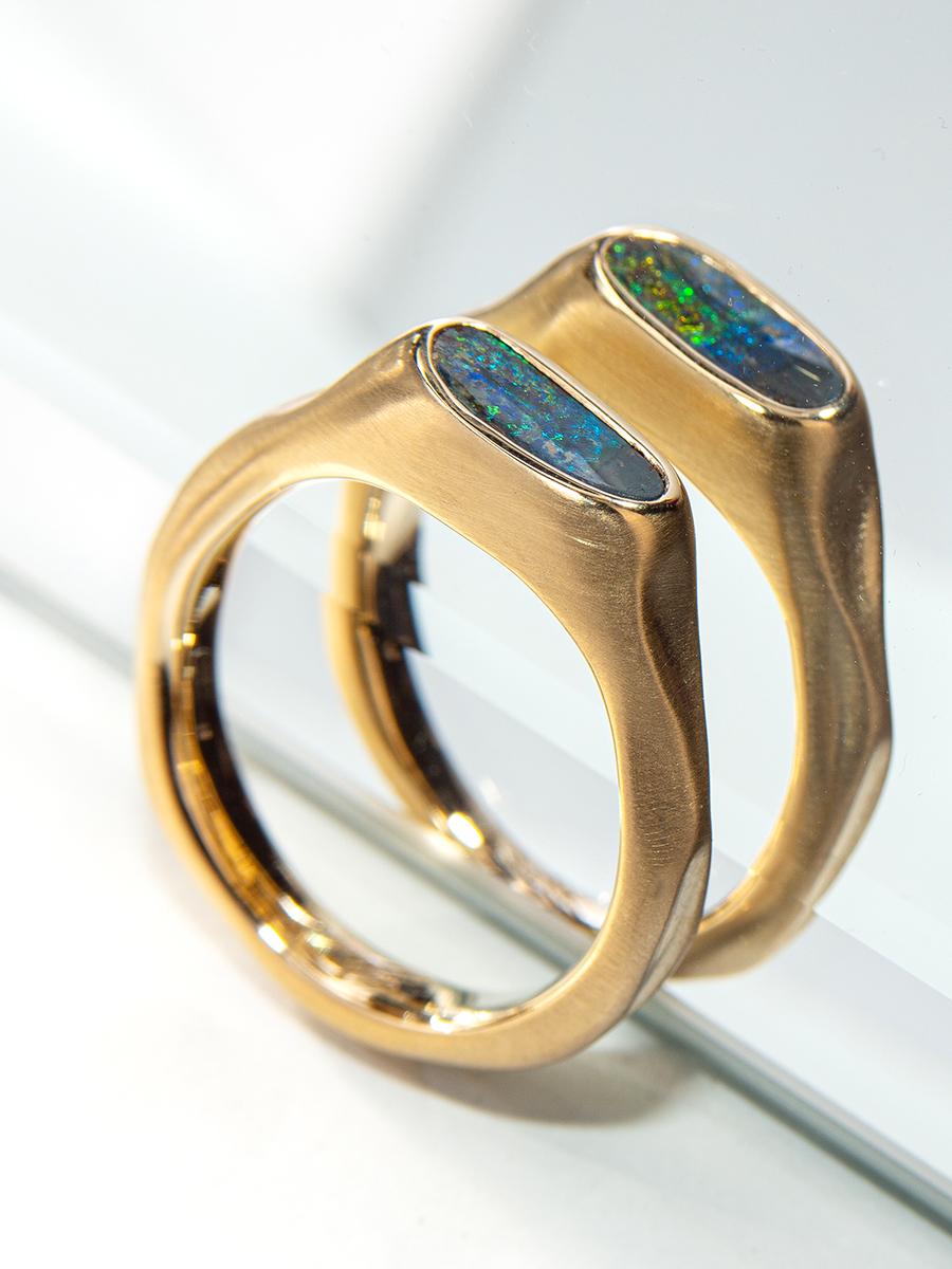 unisex opal wedding rings