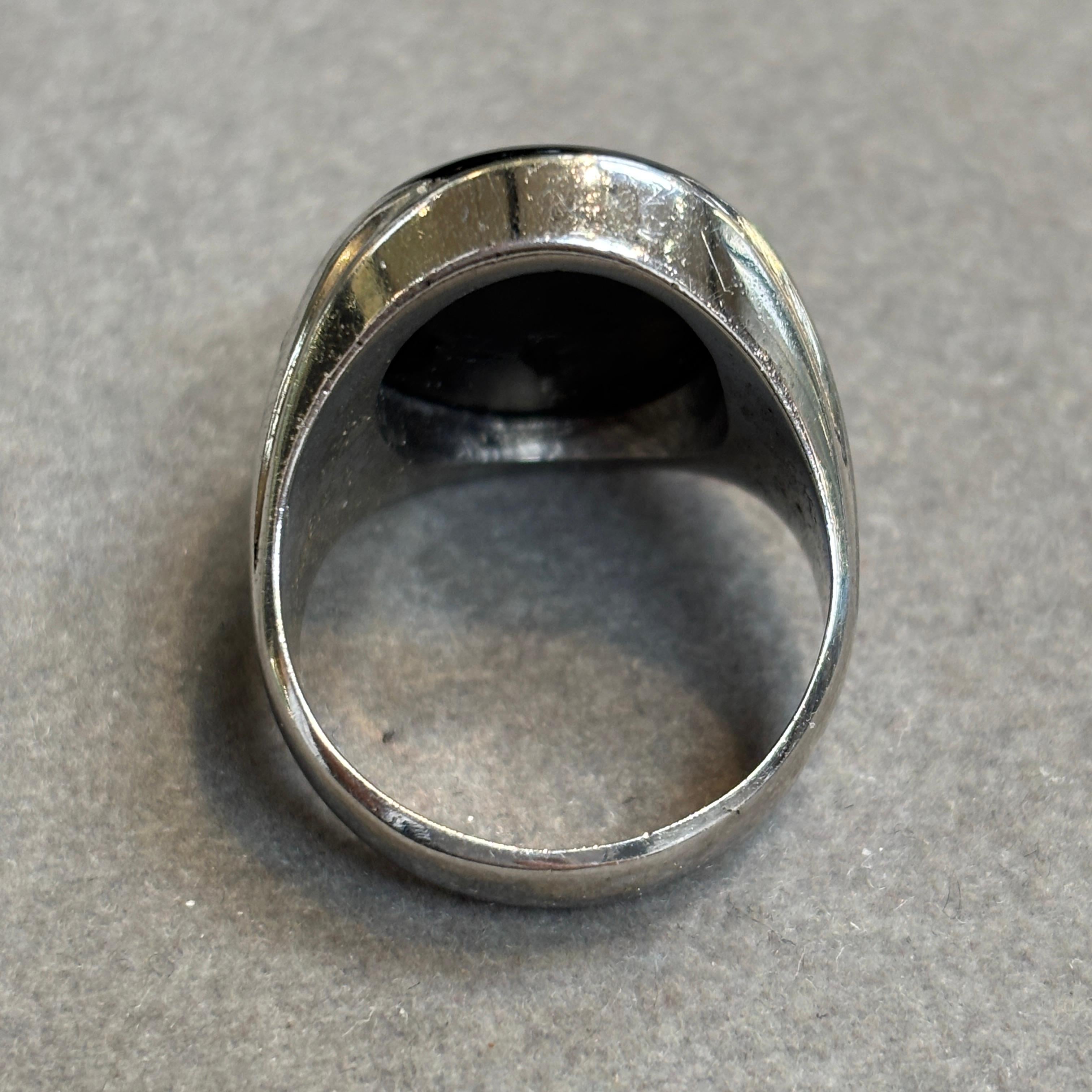 Men's Black Star Sapphire Ring For Sale 4