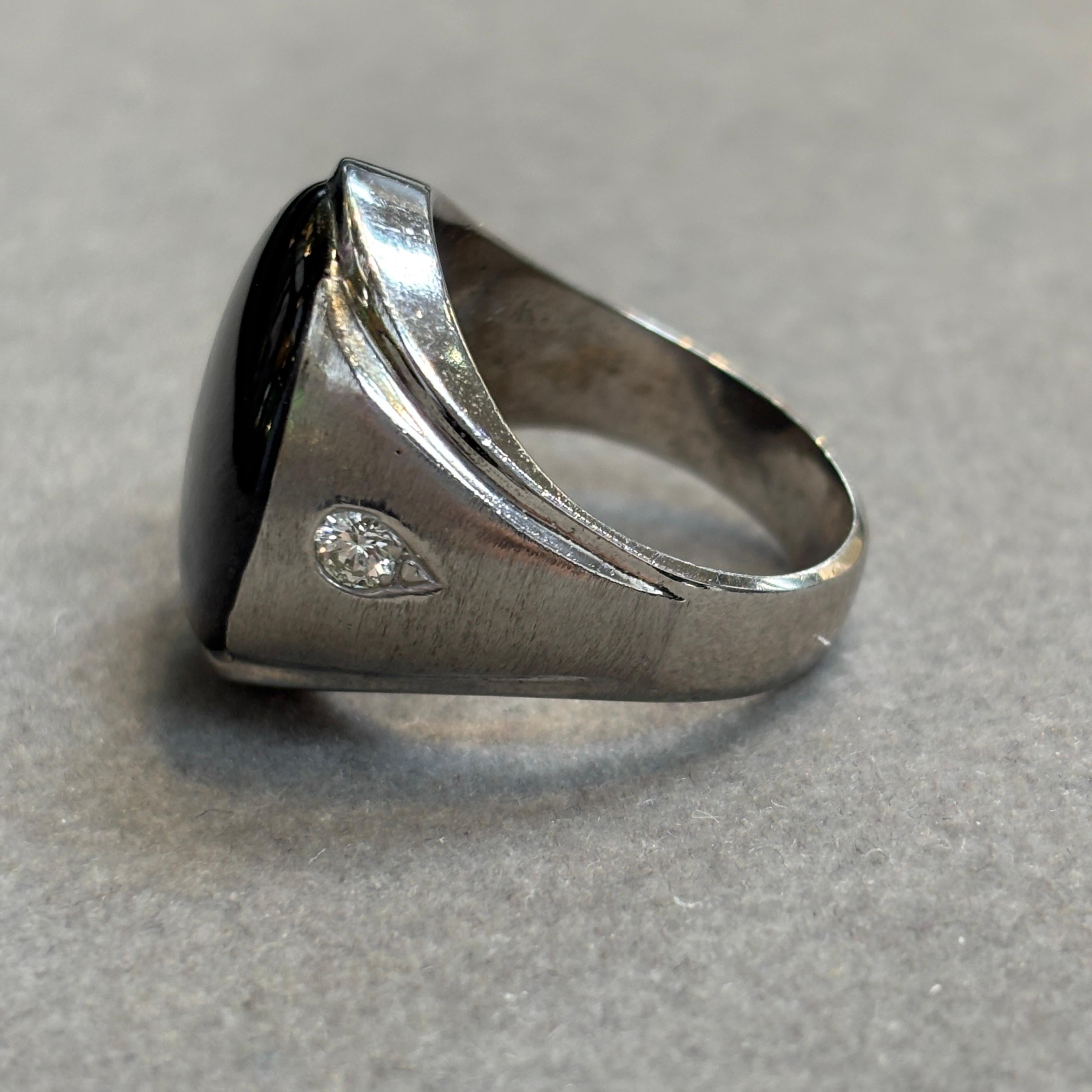 Men's Black Star Sapphire Ring For Sale 5