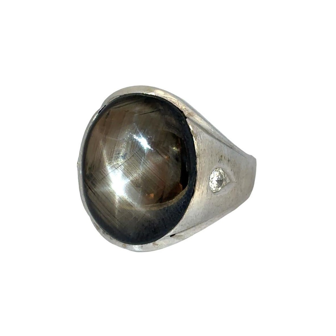 Men's Black Star Sapphire Ring For Sale