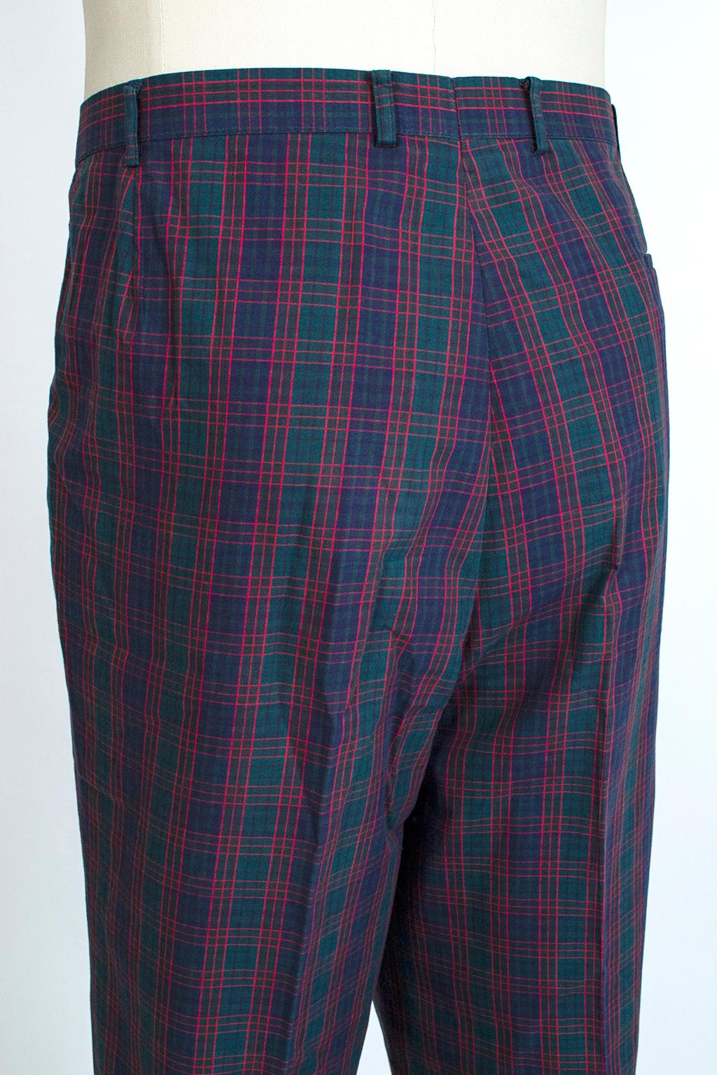 Men’s Blue Spirit of Scotland Tartan Plaid Golf Trousers , Harrod’s – 38