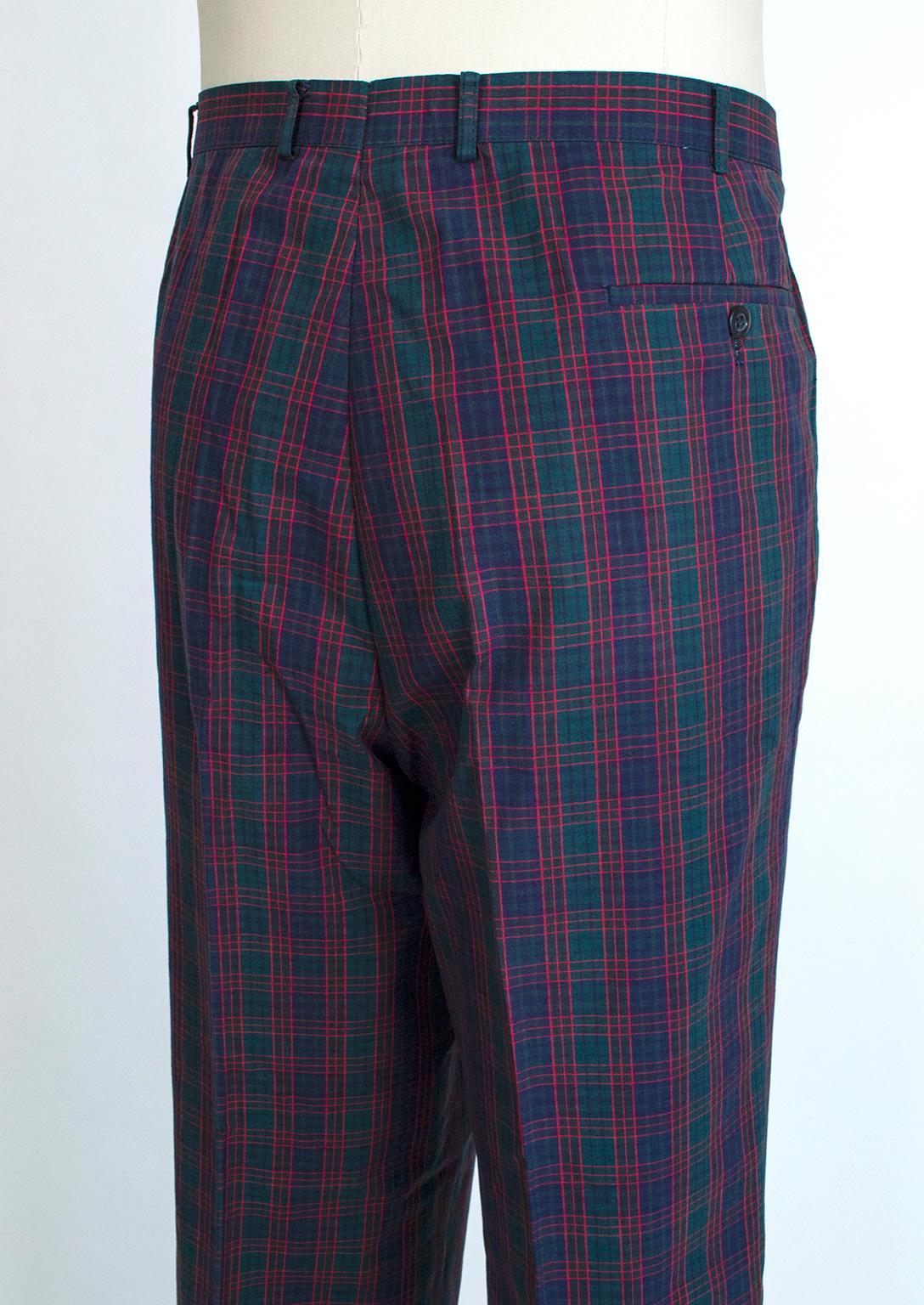 Men’s Blue Spirit of Scotland Tartan Plaid Golf Trousers , Harrod’s – 38