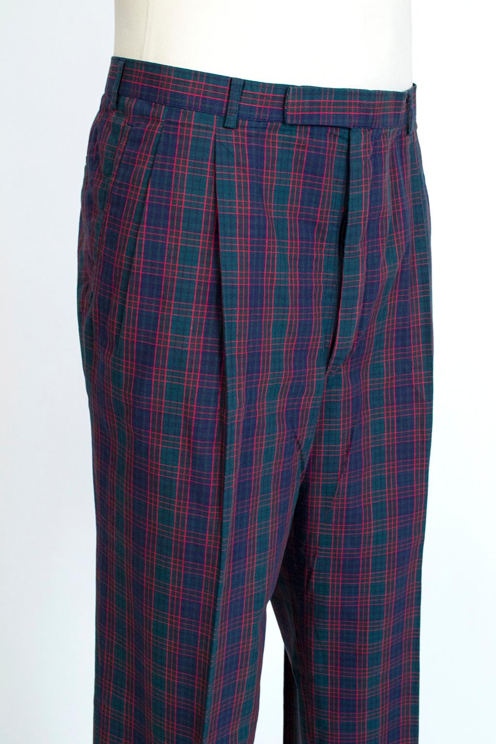 Men’s Blue Spirit of Scotland Tartan Plaid Golf Trousers , Harrod’s – 38