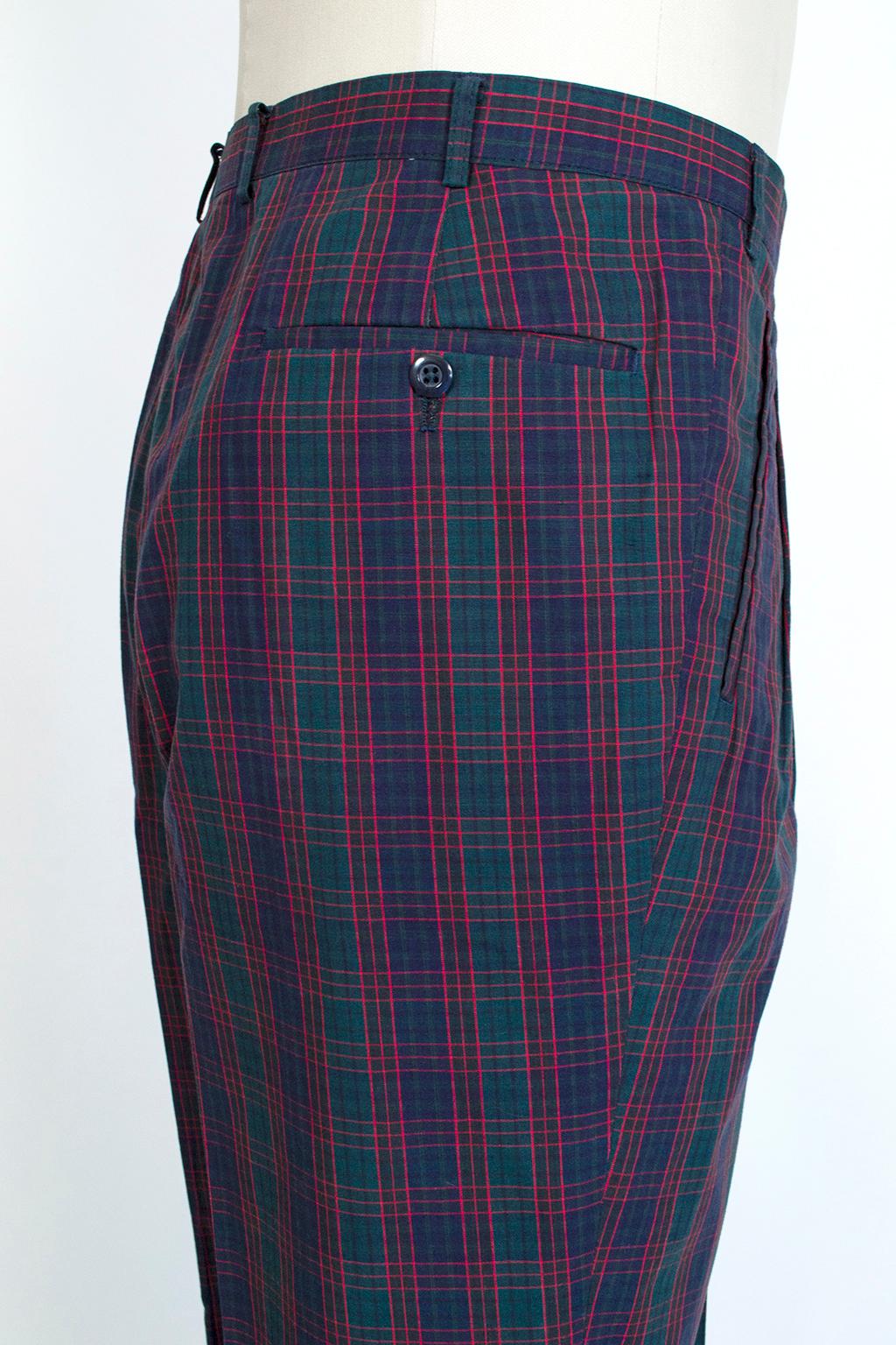 Men’s Blue Spirit of Scotland Tartan Plaid Golf Trousers , Harrod’s – 38