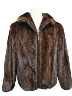 Men’s bomber jacket mink fur coat mohogany 44
