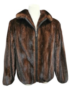 Men’s bomber jacket mink fur coat mohogany 44