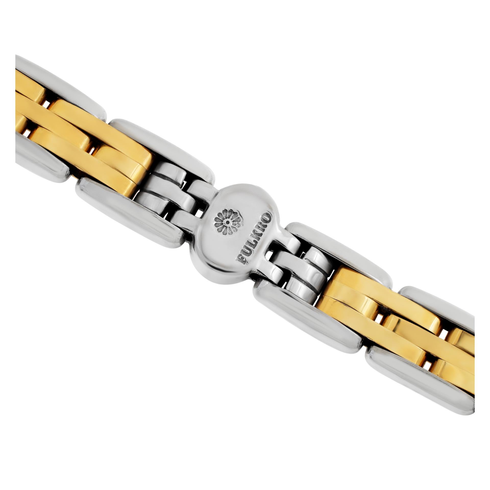 Herrenarmband aus 18 Karat Weiß- und Gelbgold, entworfen von Fulkro. Länge 8 Zoll. Breite 7,5 mm.
