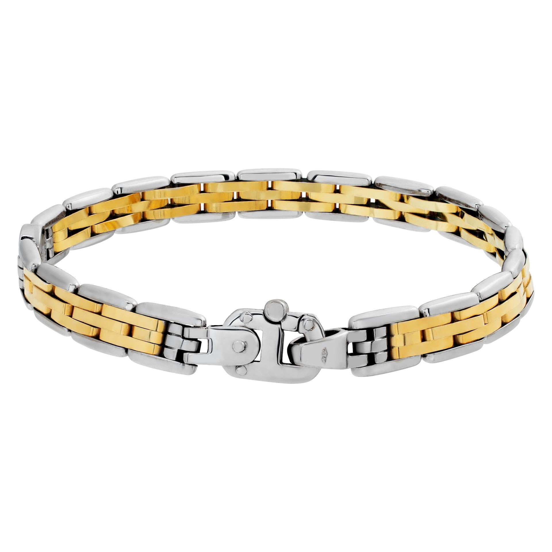 Herrenarmband in 18k Weiß und Gelb Entworfen von Fulkro im Zustand „Hervorragend“ in Surfside, FL