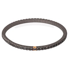 Men's Bracelet Loop Line Tennis, 18 Karat Red Gold and 3 Point Black Diamonds