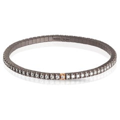 Men's Bracelet Loop Line Tennis, 18 Kt Red Gold and 3 Point White Diamonds