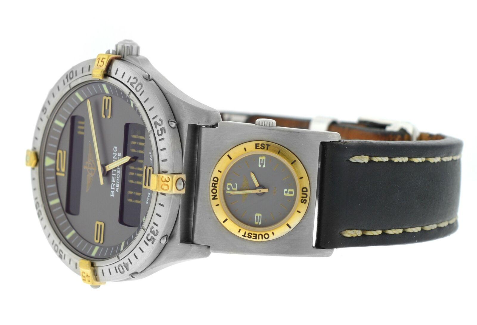 Mens Breitling Aerospace F56062 UTC F61172 Titanium Gold Watch 1