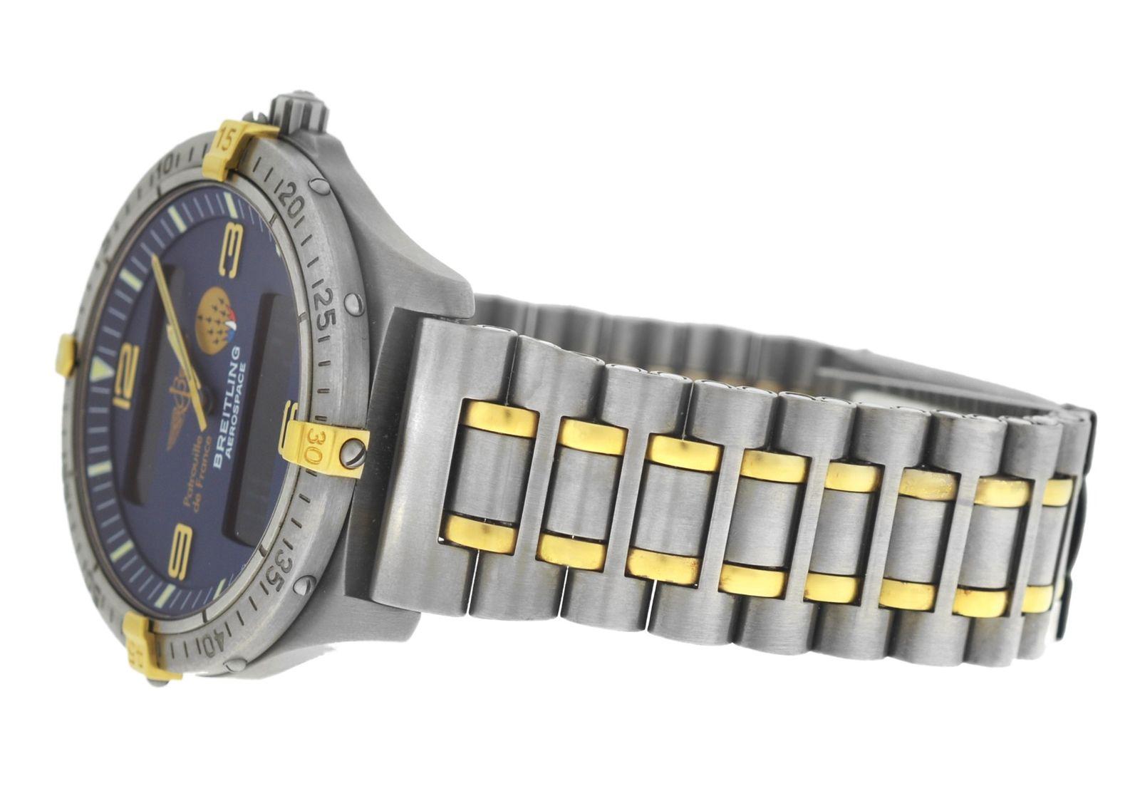 Men's Breitling Aerospace Patrouille de France Titanium Gold Quartz Watch 1