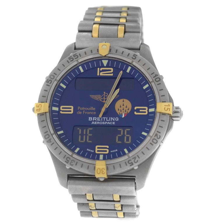 Men's Breitling Aerospace Patrouille de France Titanium Gold Quartz Watch  at 1stDibs | breitling patrouille de france, patrouille de france breitling,  breitling aerospace yellow