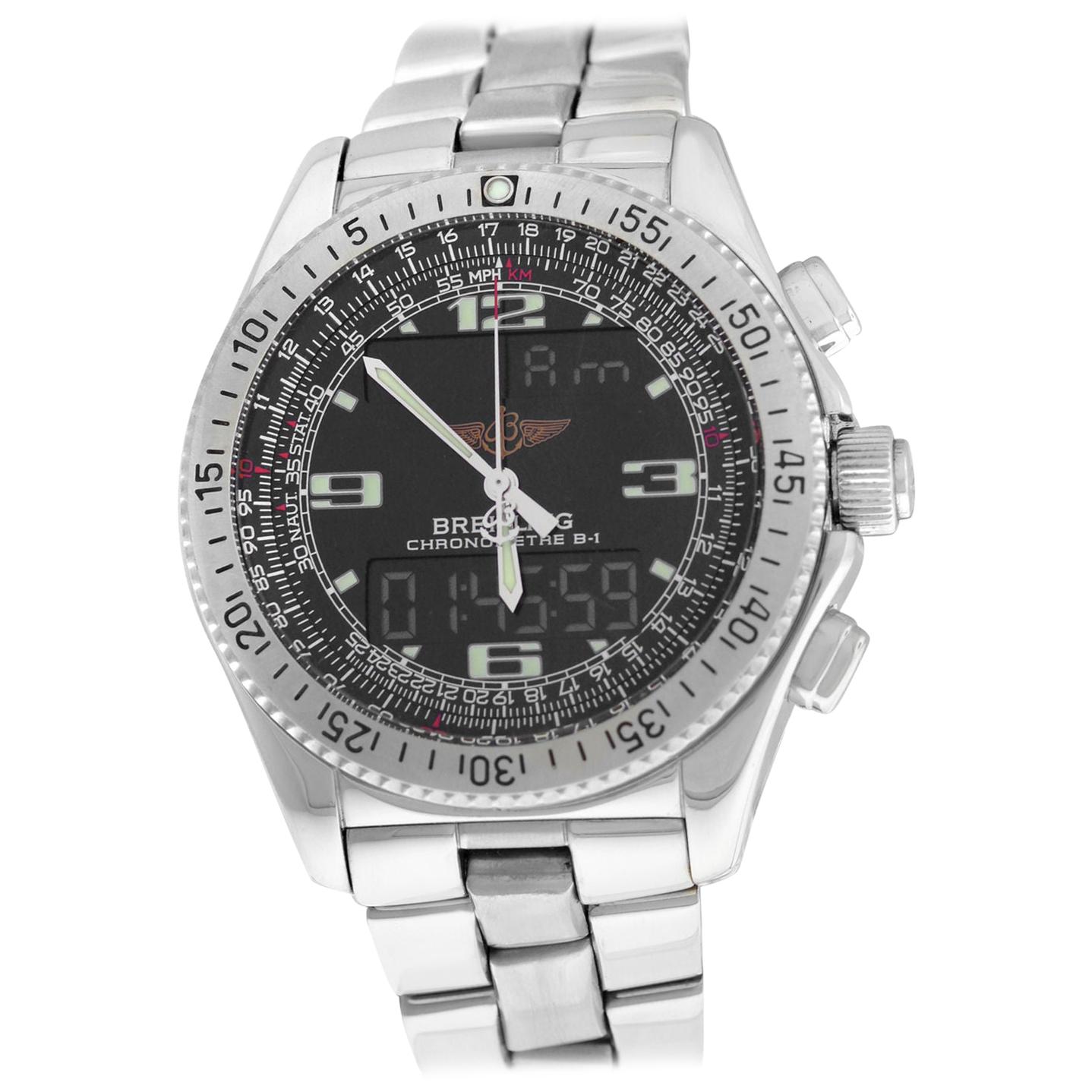 Men's Breitling B1 A78362 Superquartz Stainless Steel Watch For Sale