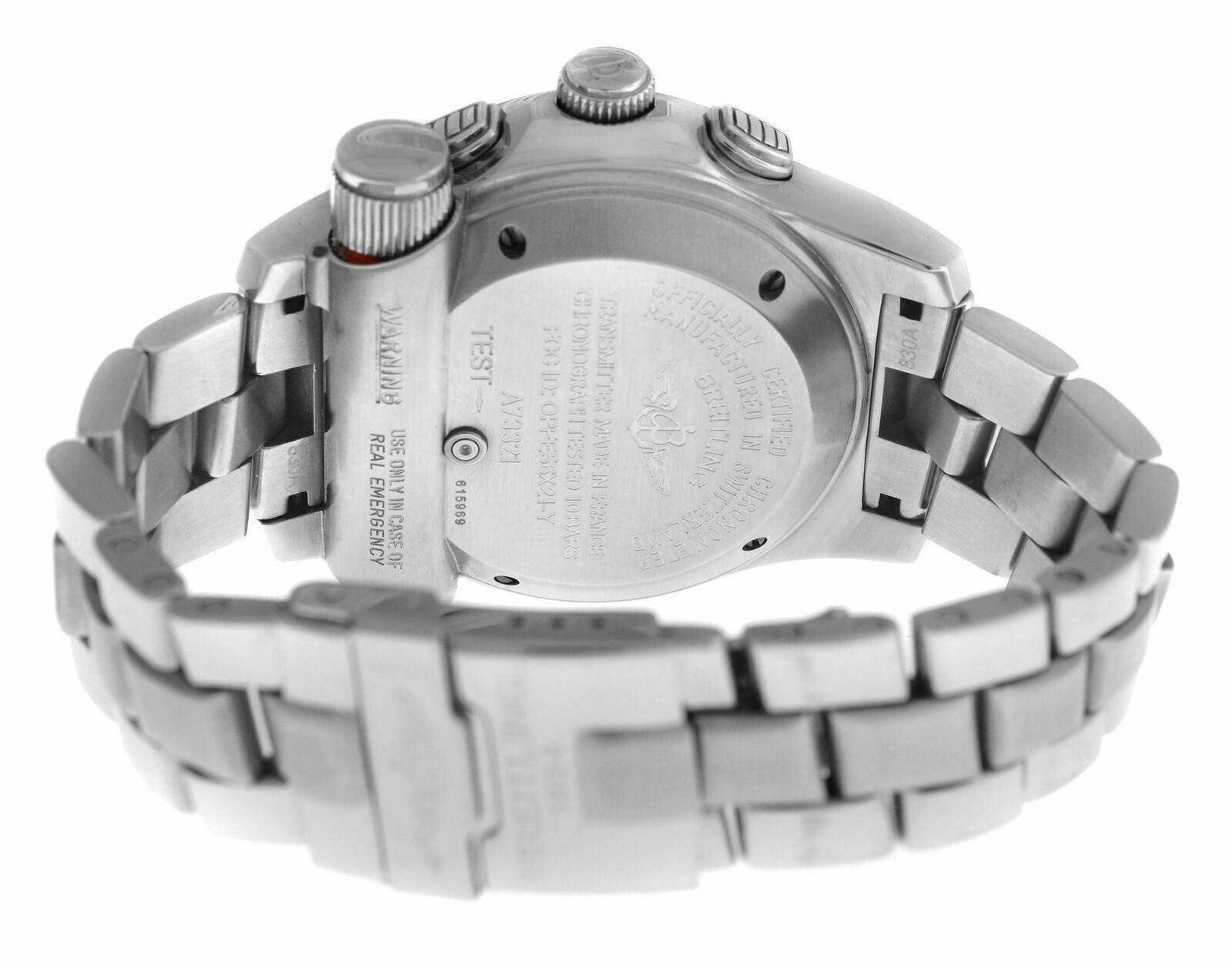 Men's Breitling Emergency Mission Chronograph A73321 Quartz Watch In Excellent Condition For Sale In New York, NY