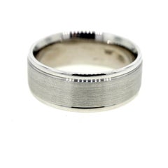 Men's Brushed White Gold Wedding Band