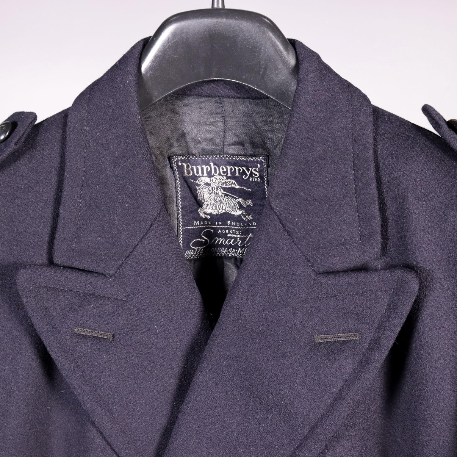 Men's Burberrys' Coat Blue Wool, England at 1stDibs
