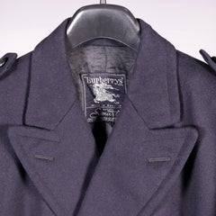 Men's Burberrys' Coat Blue Wool, England