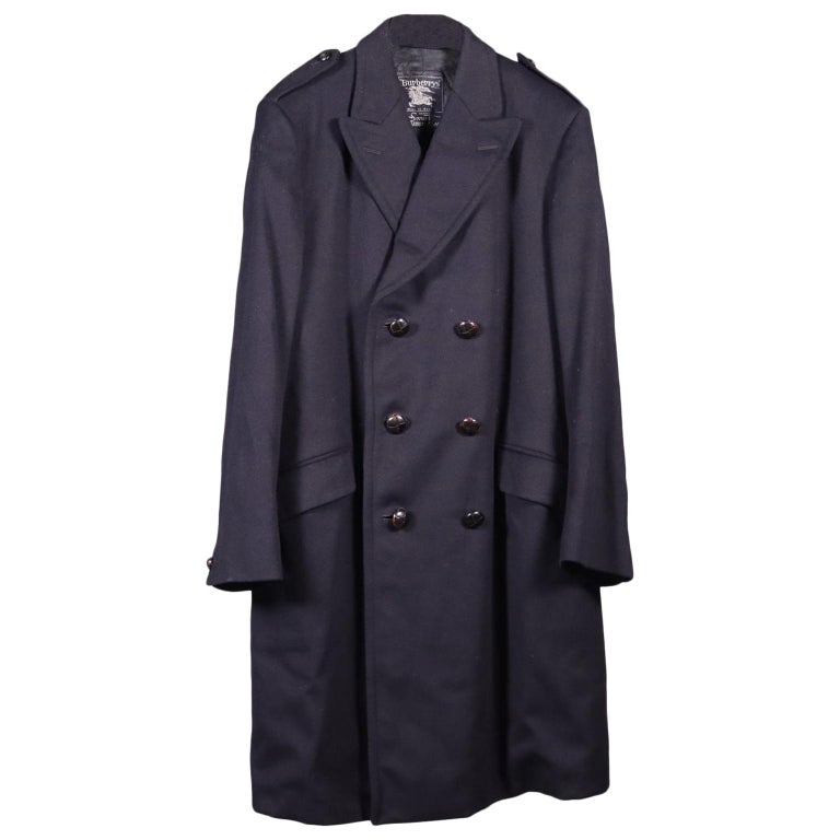 Men's Burberrys' Coat Blue Wool, England at 1stDibs