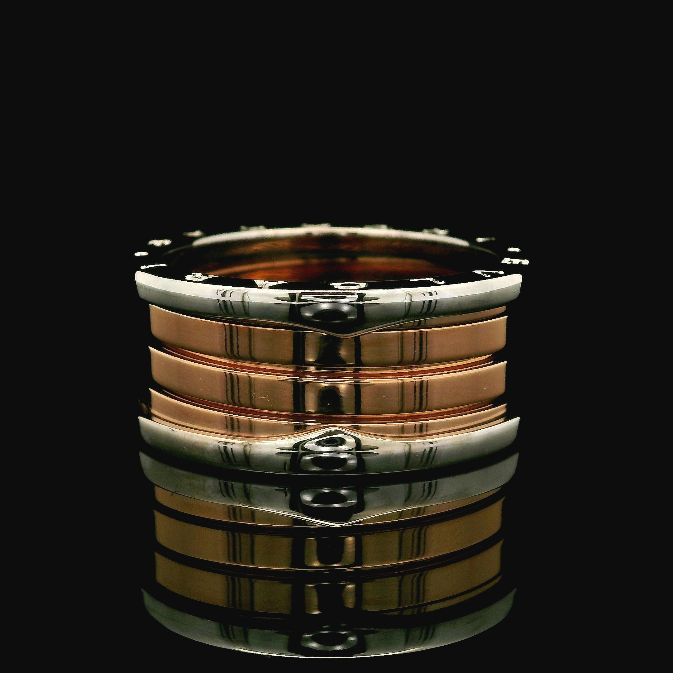 Herren Bvlgari B. Zero1 18k Roségold 11,9 mm 4 Band-Ring Größe 64 im Angebot 9