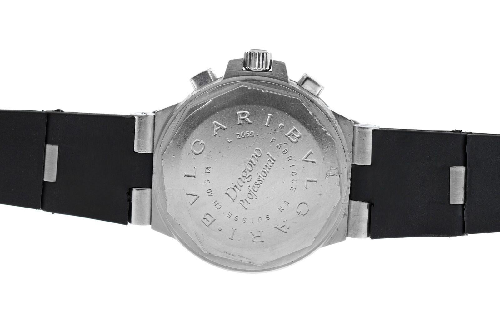 Modern Men's Bvlgari Bulgari Diagono Automatic Steel Chrono Watch For Sale