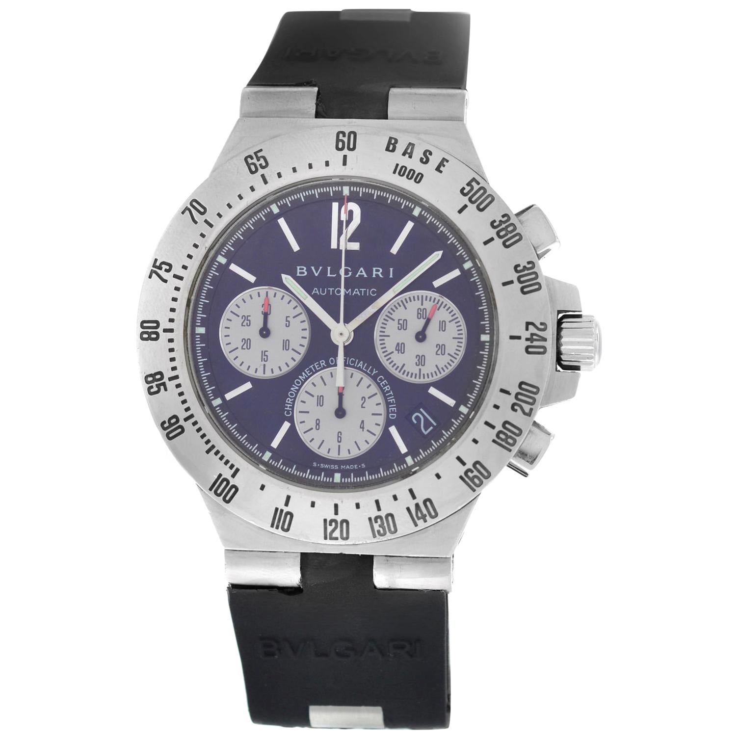 Men's Bvlgari Bulgari Diagono Automatic Steel Chrono Watch For Sale