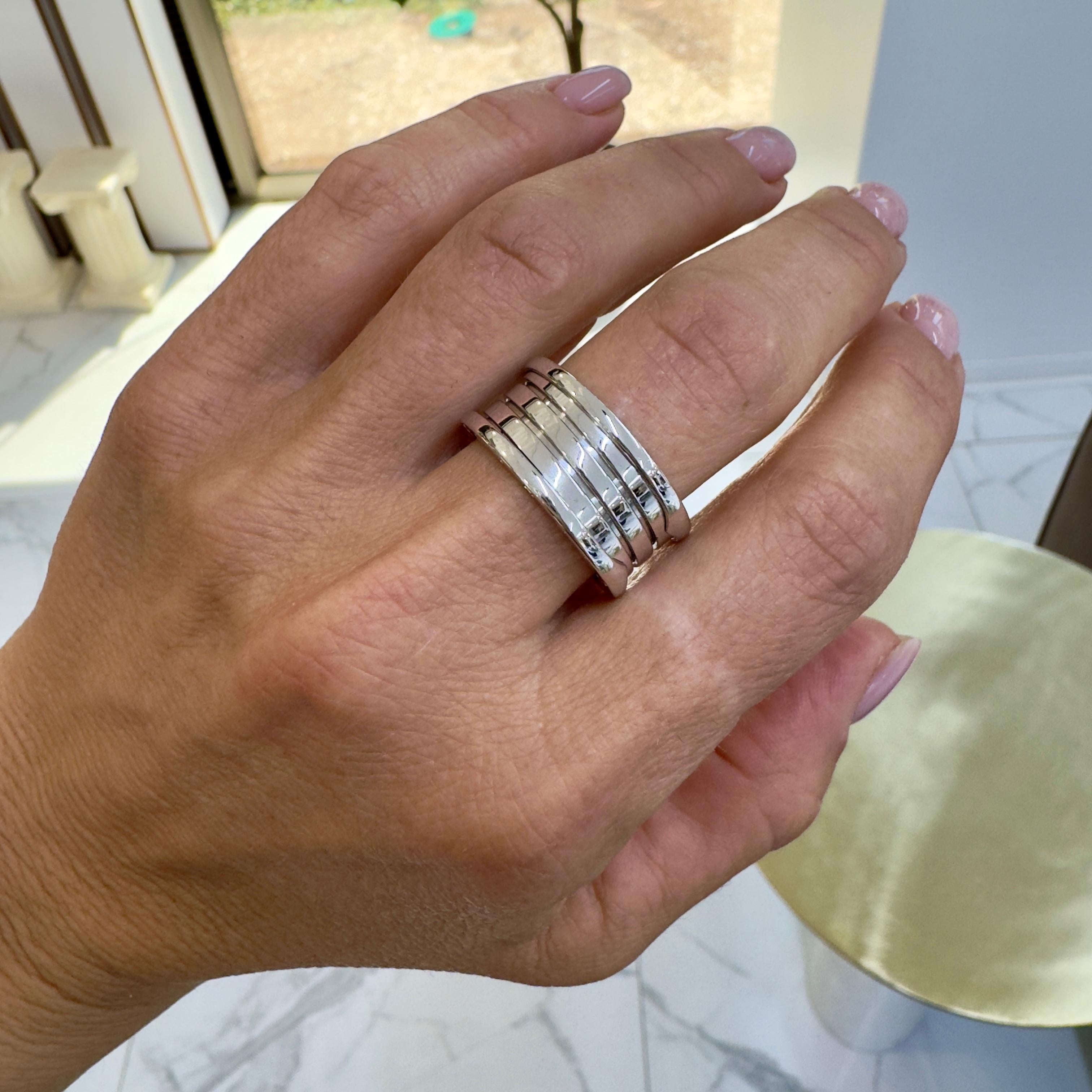 Anello da uomo Bvlgari b.zero1 in oro bianco 18 carati a quattro bande in vendita 4