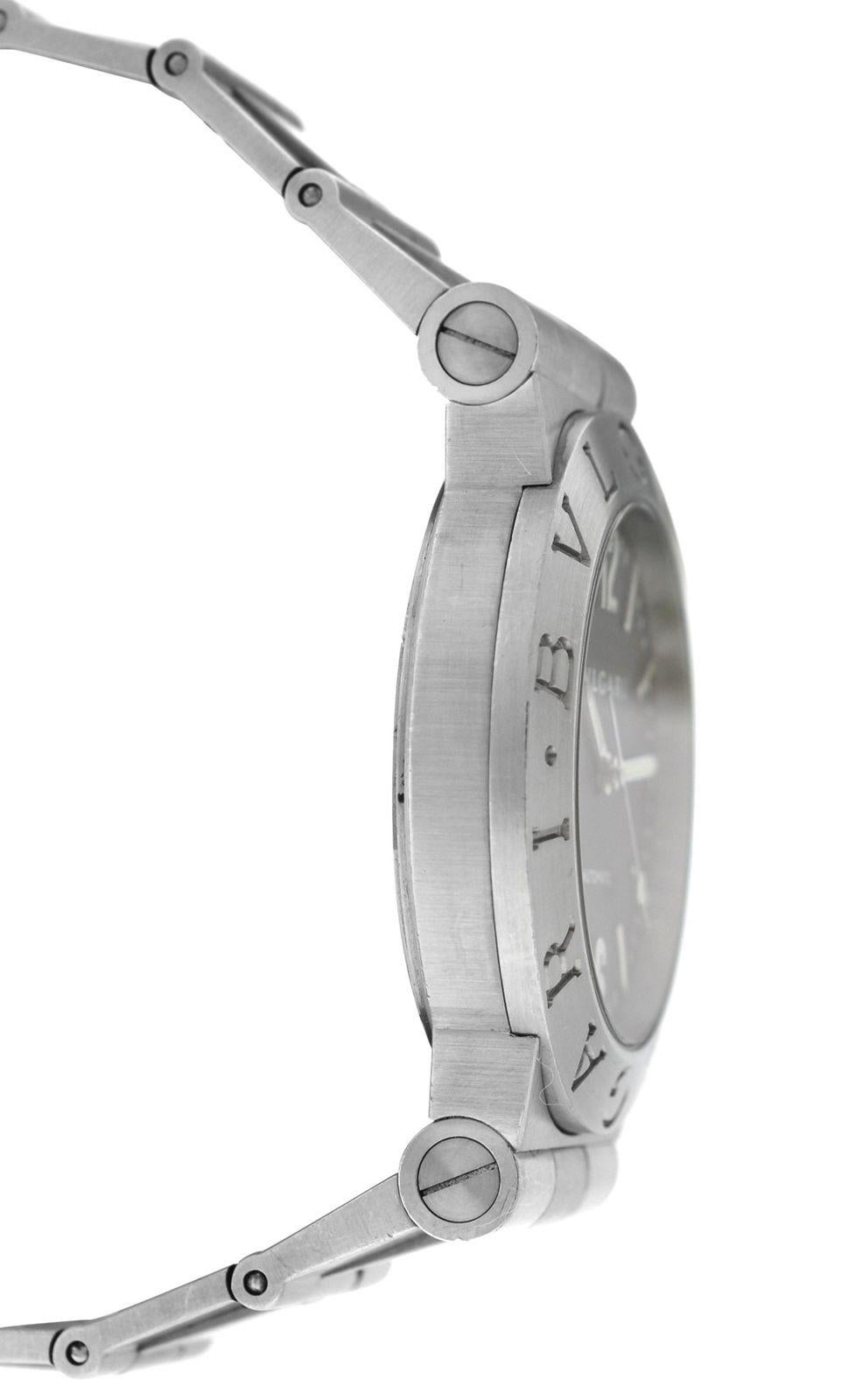 Modern Men's Bvlgari Diagono Stainless Steel Date Automatic Watch For Sale