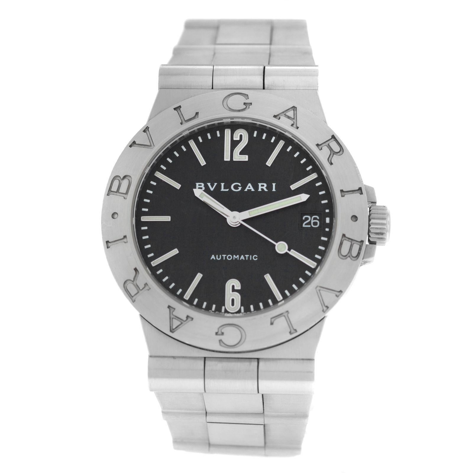 Men's Bvlgari Diagono Stainless Steel Date Automatic Watch For Sale