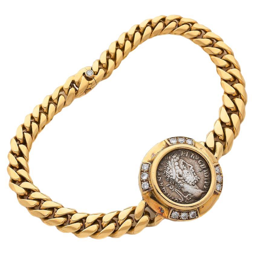 Men's Bvlgari "Monete" 18K Yellow Gold Bracelet