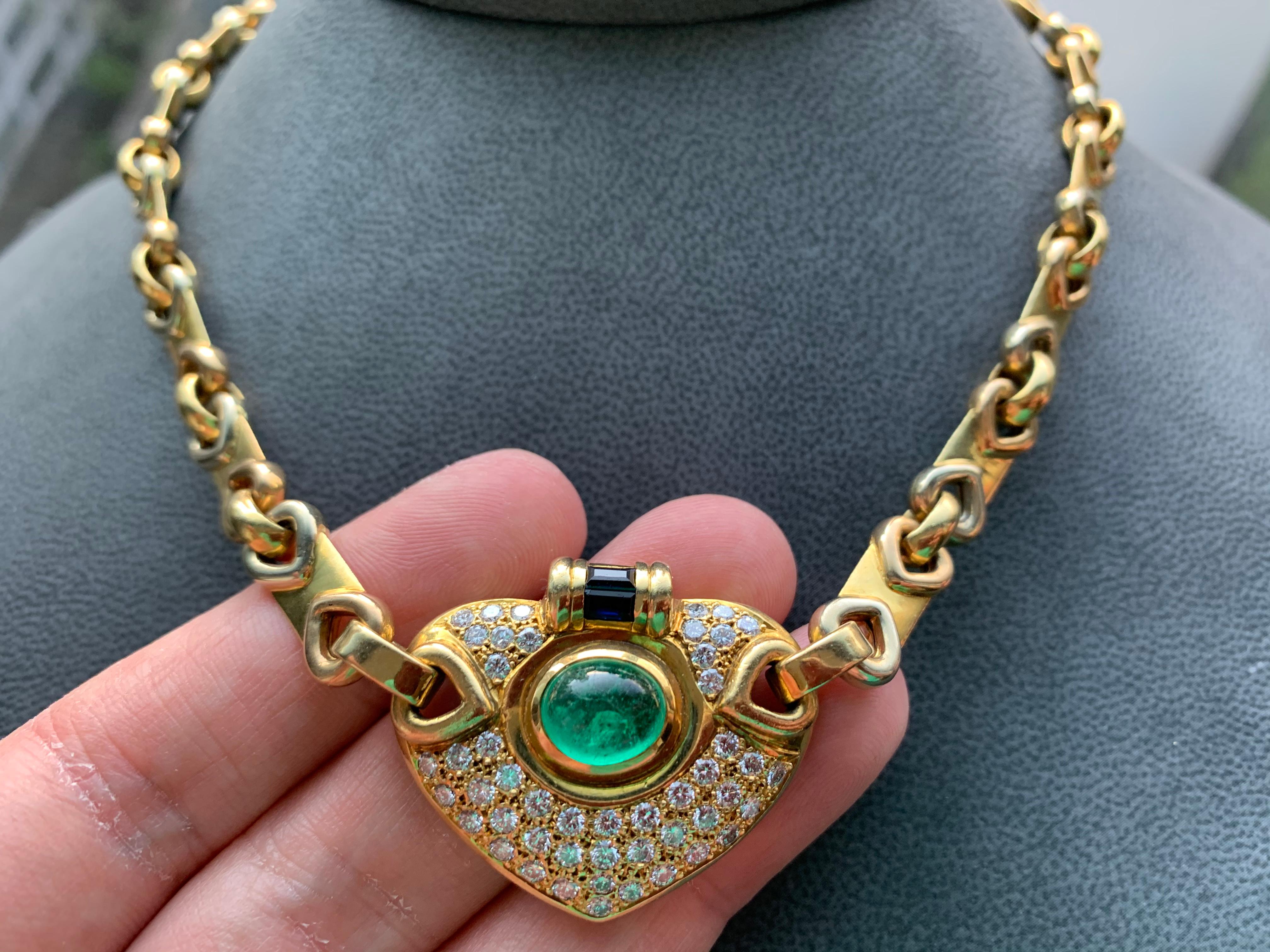 cabochon emerald necklace