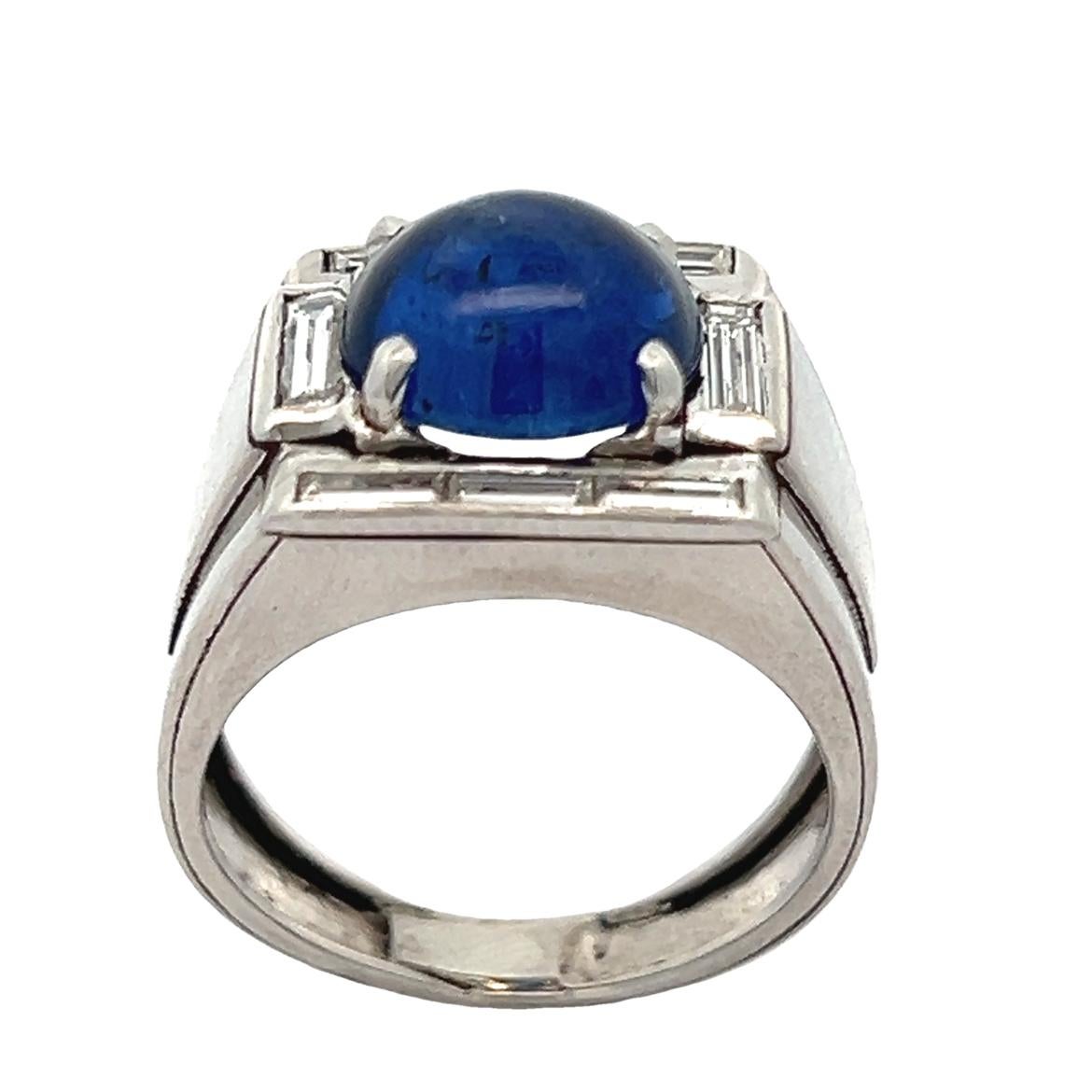 Men's Cabochon Sapphire Ring For Sale 1