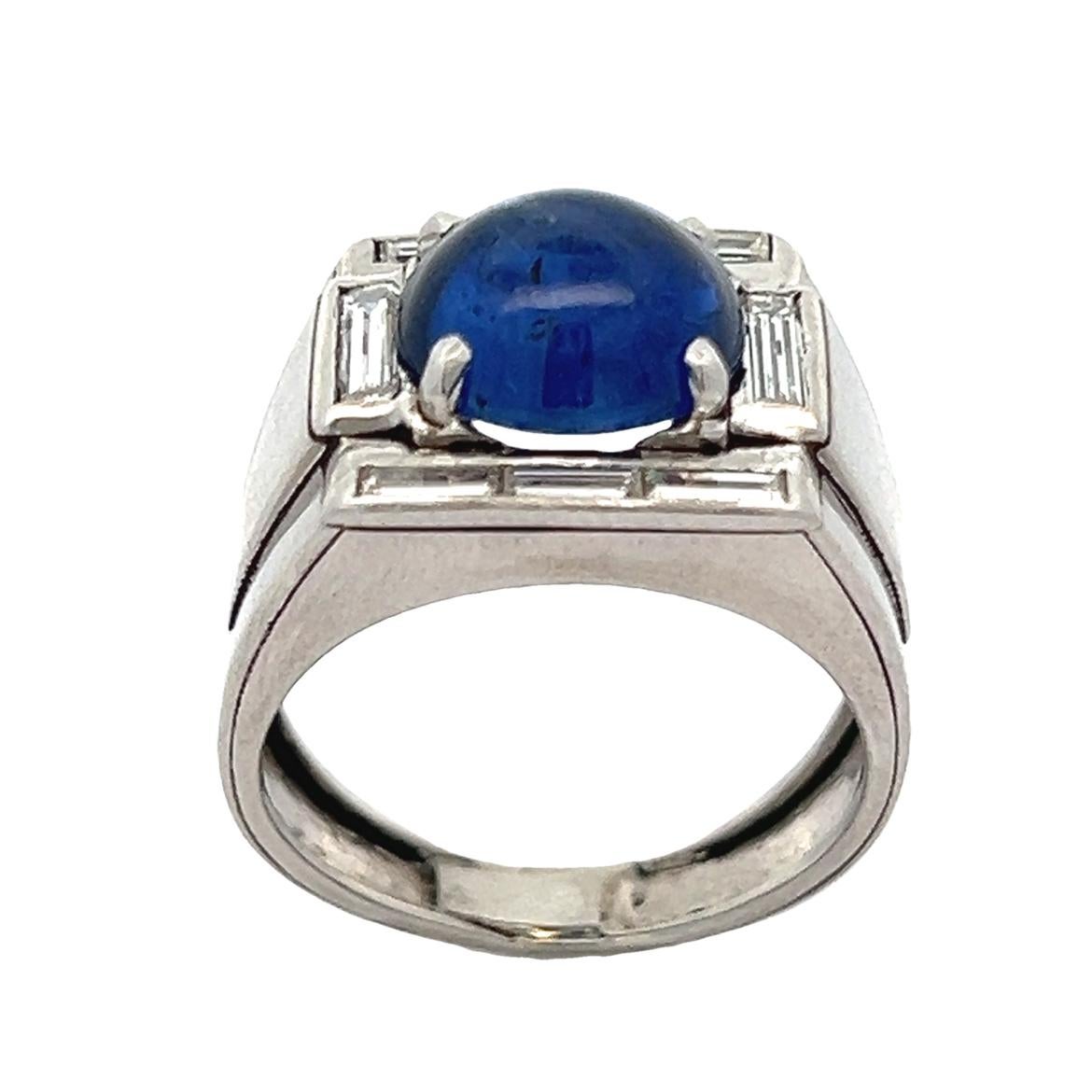Men's Cabochon Sapphire Ring For Sale 2