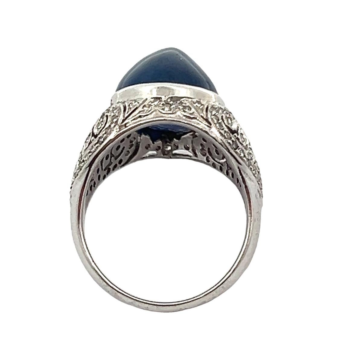 Men's Cabochon Sapphire Ring For Sale 3