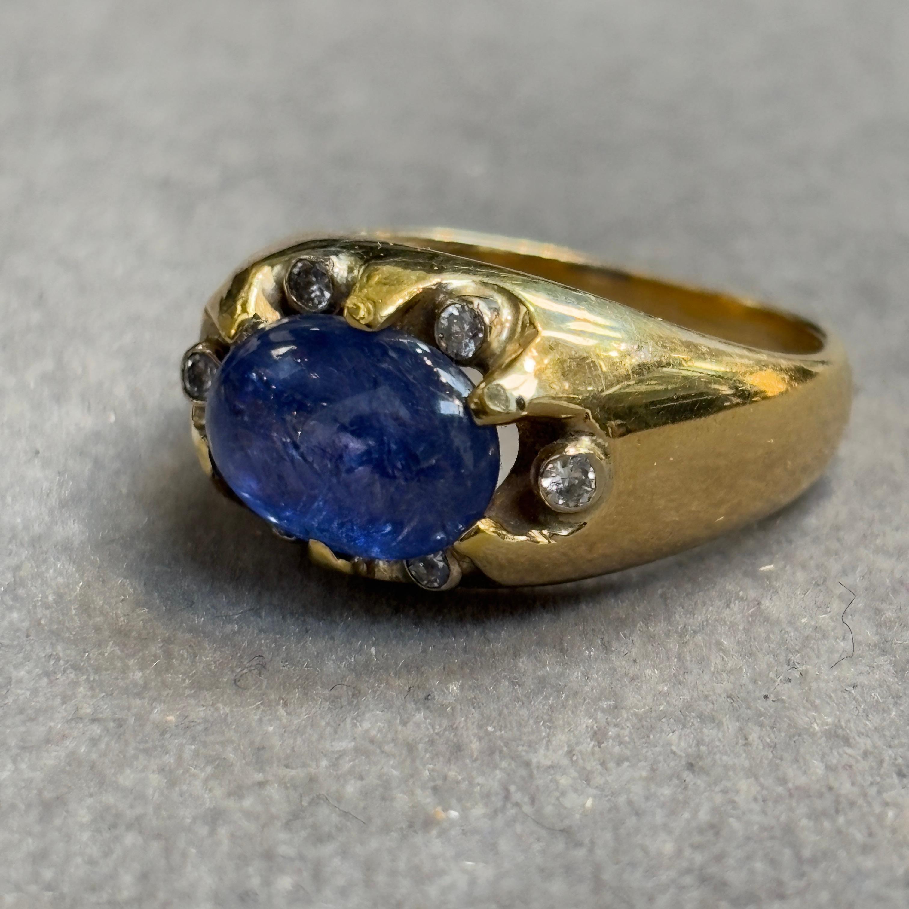 Herren Cabochon Saphir Ring im Angebot 2