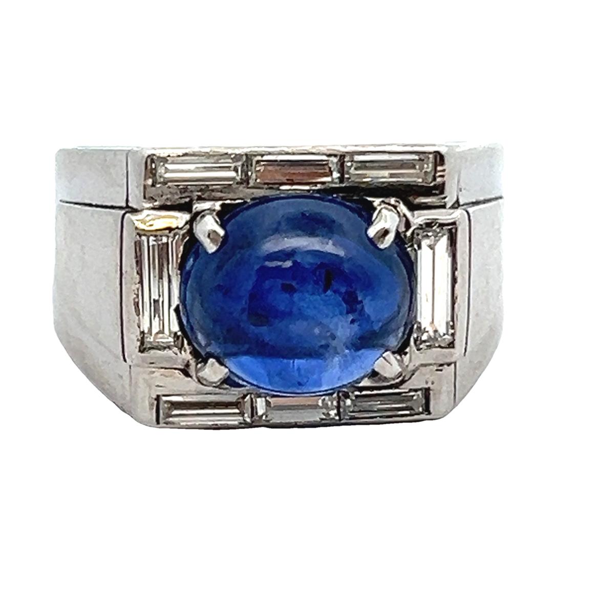 Men's Cabochon Sapphire Ring For Sale 4